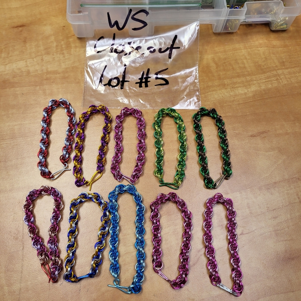 Wholesale closeout lot #5 handmade aluminum chainmail bracelets